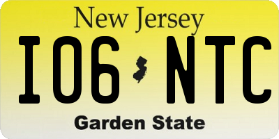 NJ license plate I06NTC