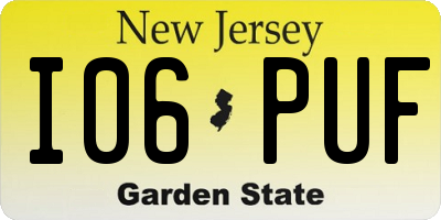 NJ license plate I06PUF