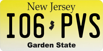 NJ license plate I06PVS