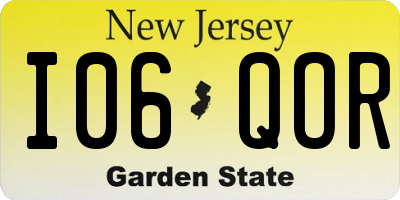 NJ license plate I06QOR