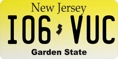 NJ license plate I06VUC