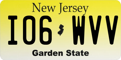 NJ license plate I06WVV