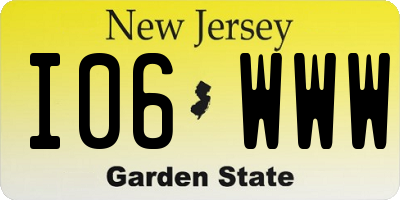 NJ license plate I06WWW