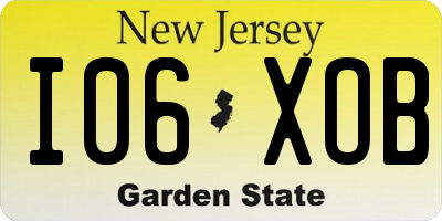 NJ license plate I06XOB