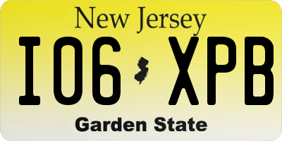 NJ license plate I06XPB