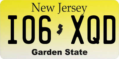 NJ license plate I06XQD