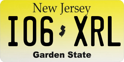 NJ license plate I06XRL