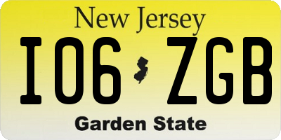 NJ license plate I06ZGB