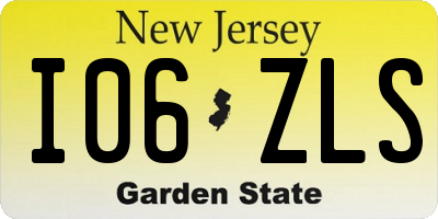 NJ license plate I06ZLS