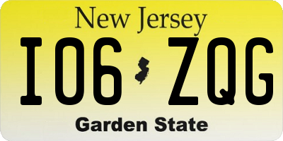 NJ license plate I06ZQG