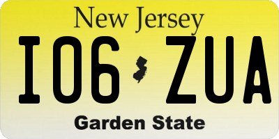 NJ license plate I06ZUA