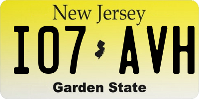 NJ license plate I07AVH