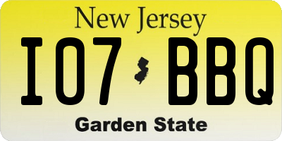 NJ license plate I07BBQ