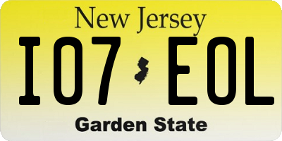 NJ license plate I07EOL