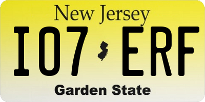 NJ license plate I07ERF