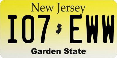 NJ license plate I07EWW