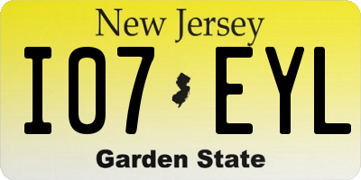 NJ license plate I07EYL