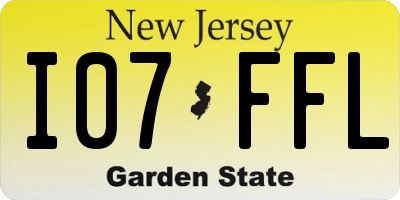 NJ license plate I07FFL