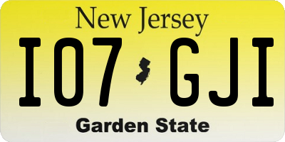 NJ license plate I07GJI