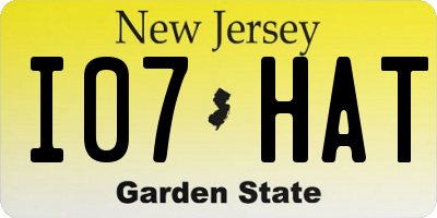 NJ license plate I07HAT