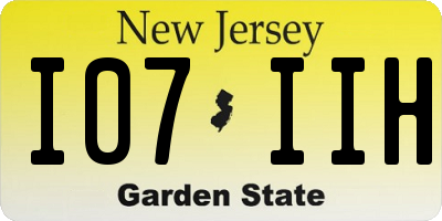 NJ license plate I07IIH