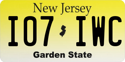 NJ license plate I07IWC