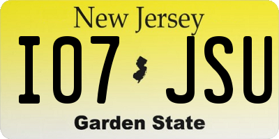 NJ license plate I07JSU