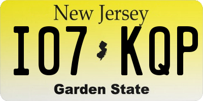 NJ license plate I07KQP