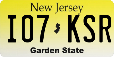 NJ license plate I07KSR
