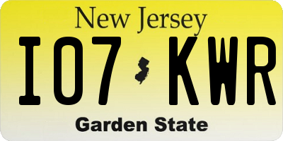 NJ license plate I07KWR