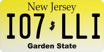 NJ license plate I07LLI