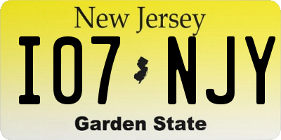 NJ license plate I07NJY