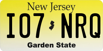 NJ license plate I07NRQ