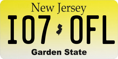 NJ license plate I07OFL