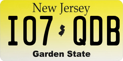 NJ license plate I07QDB