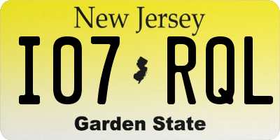 NJ license plate I07RQL