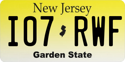 NJ license plate I07RWF