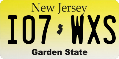 NJ license plate I07WXS