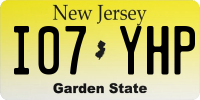 NJ license plate I07YHP