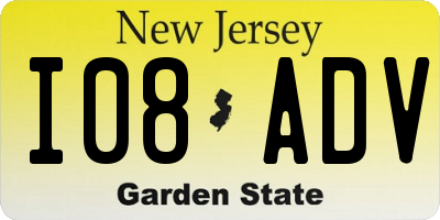 NJ license plate I08ADV