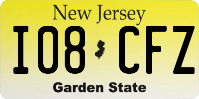 NJ license plate I08CFZ