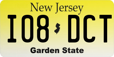 NJ license plate I08DCT