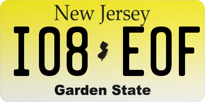 NJ license plate I08EOF