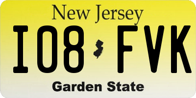 NJ license plate I08FVK