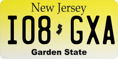 NJ license plate I08GXA