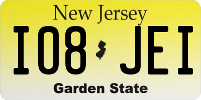 NJ license plate I08JEI