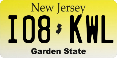 NJ license plate I08KWL