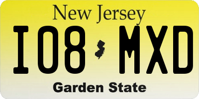 NJ license plate I08MXD