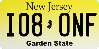 NJ license plate I08ONF