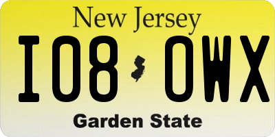 NJ license plate I08OWX